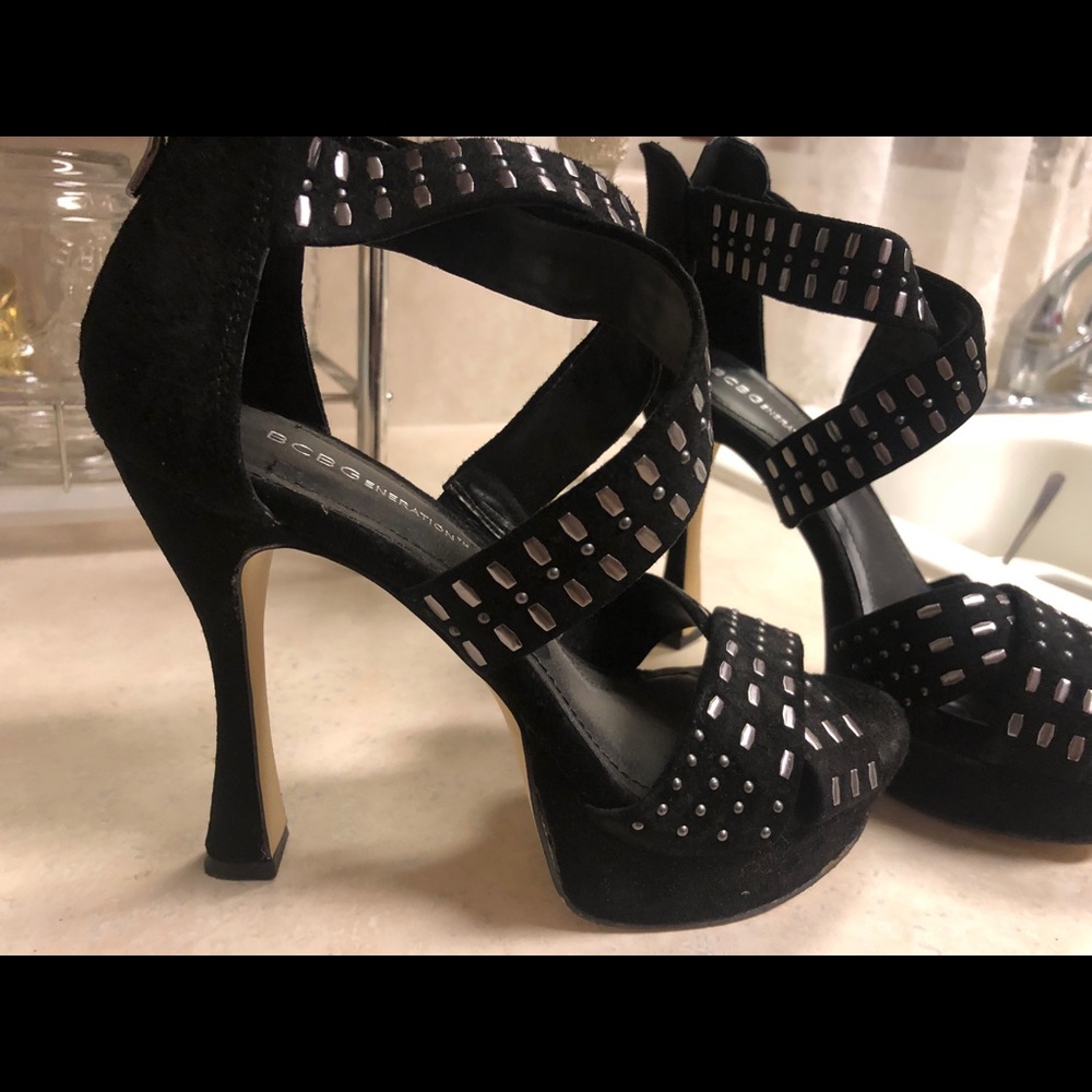 Bcbg black studded heels in size 6.5!
